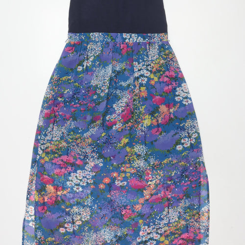Oasis Women's Multicoloured Floral Midi Dress Size 10
