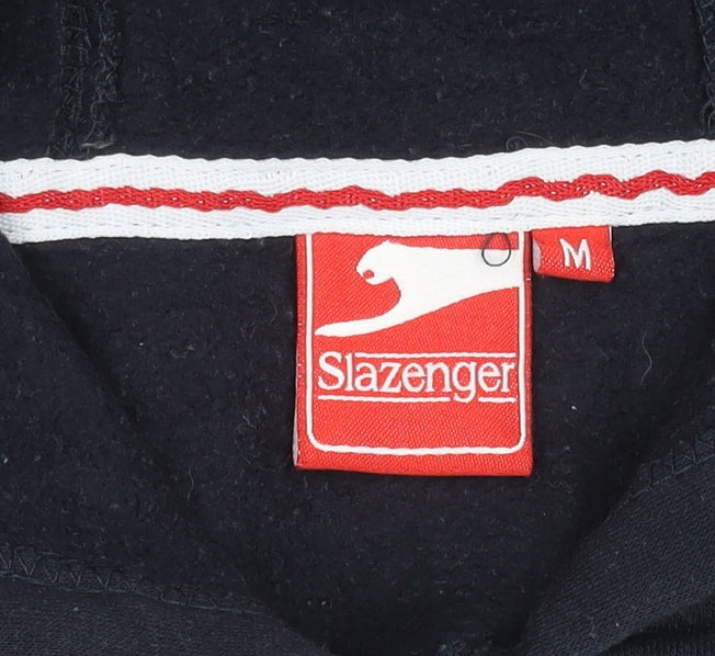 Slazenger Men's Black Hoodie M Pullover Cotton Blend