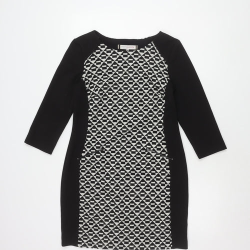 Principles Petite Black Geometric Sheath Dress, Size 12