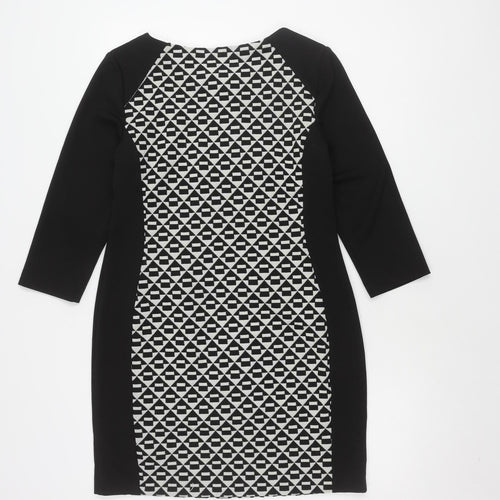 Principles Petite Black Geometric Sheath Dress, Size 12
