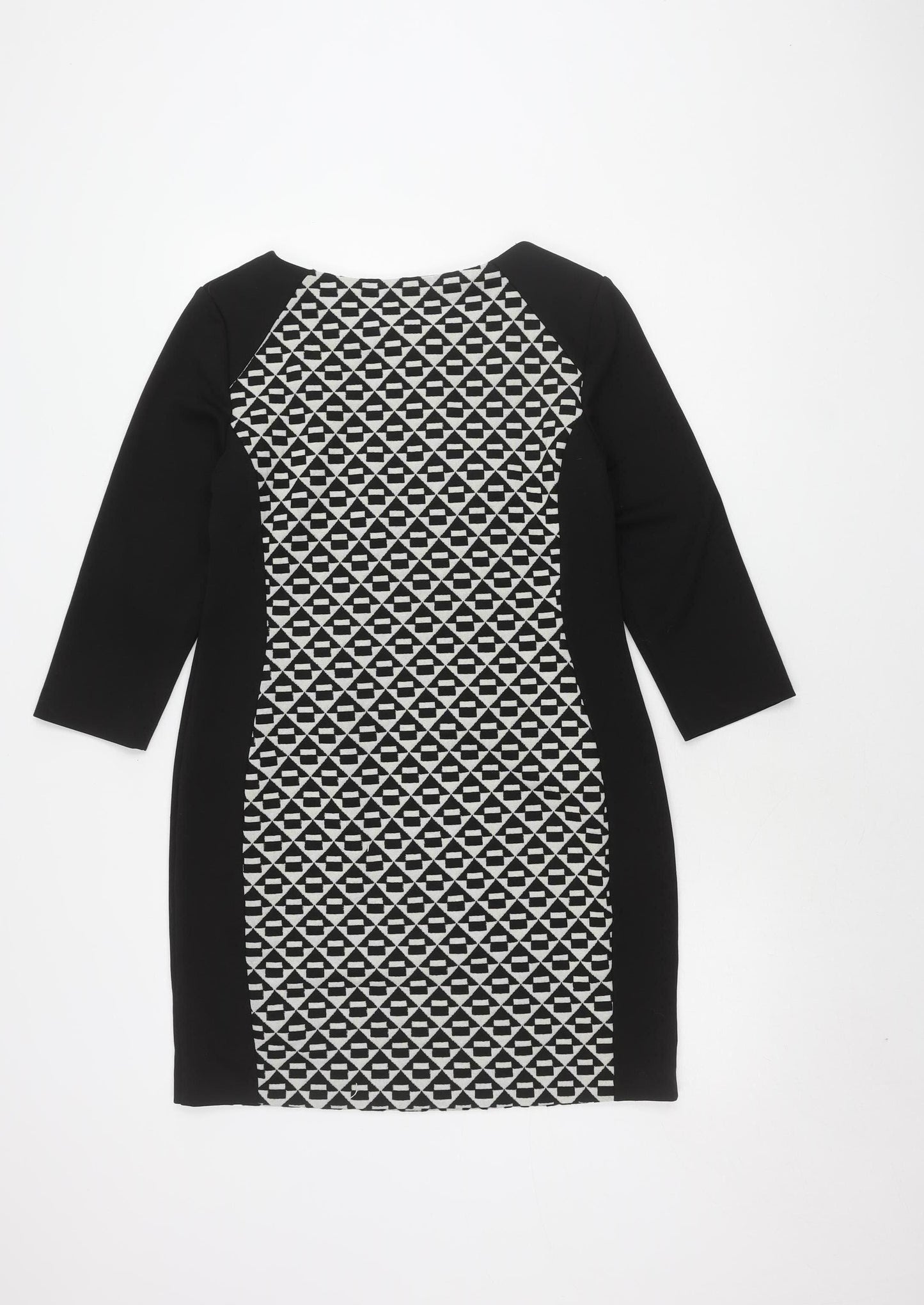 Principles Petite Black Geometric Sheath Dress, Size 12