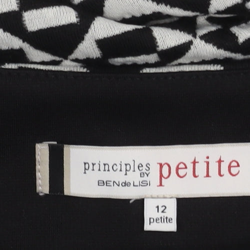 Principles Petite Black Geometric Sheath Dress, Size 12