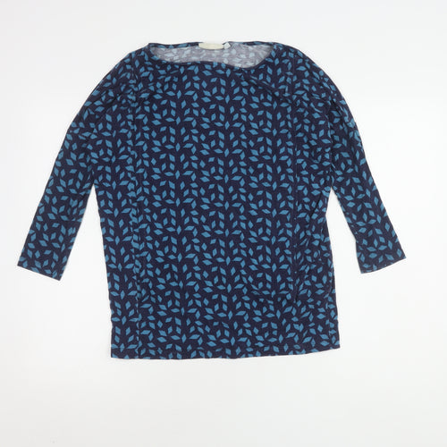 JoJo Maman Bébé Blue Geometric Women's Top, 3/4 Sleeve