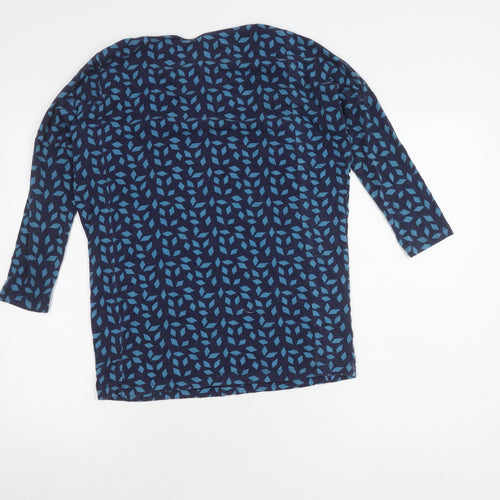 JoJo Maman Bébé Blue Geometric Women's Top, 3/4 Sleeve