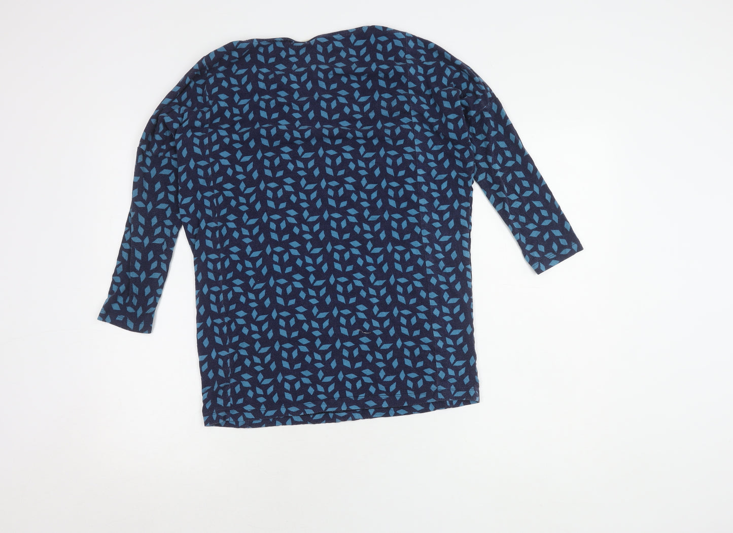 JoJo Maman Bébé Blue Geometric Women's Top, 3/4 Sleeve