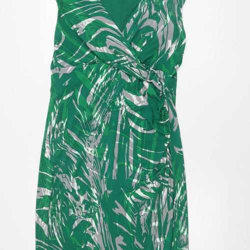 Planet Women's Green V-Neck Ruched Dress Size 12