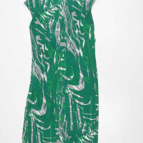 Planet Women's Green V-Neck Ruched Dress Size 12