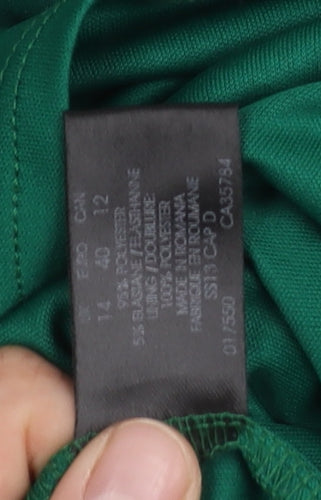 Planet Women's Green V-Neck Ruched Dress Size 12