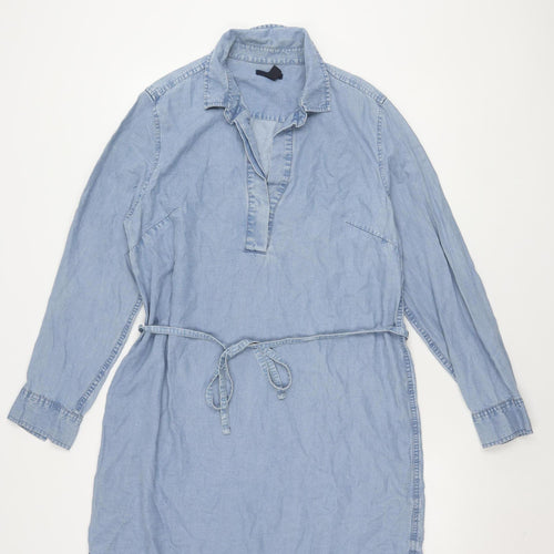Gap Women's Blue Large Shirt Dress - Chambray Casual