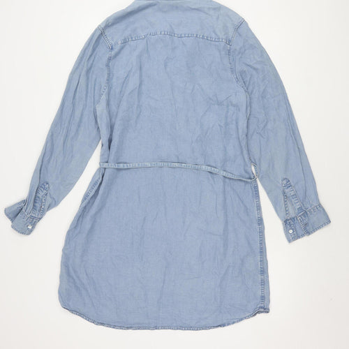 Gap Women's Blue Large Shirt Dress - Chambray Casual