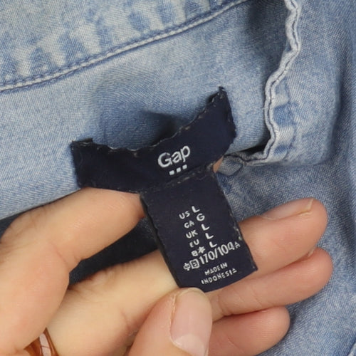 Gap Women's Blue Large Shirt Dress - Chambray Casual