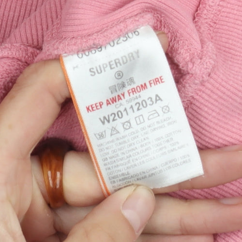 Superdry Women's Pink Pullover Hoodie Size 10