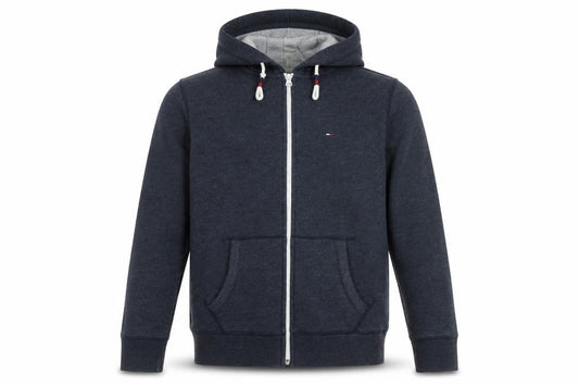 Front view of Hilfiger Denim Men's Blue Hooded Jacket, size M