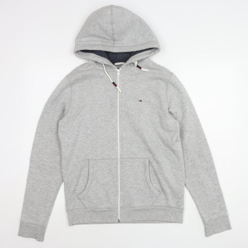 Tommy Hilfiger Men's Grey Mid-Length Hooded Jacket