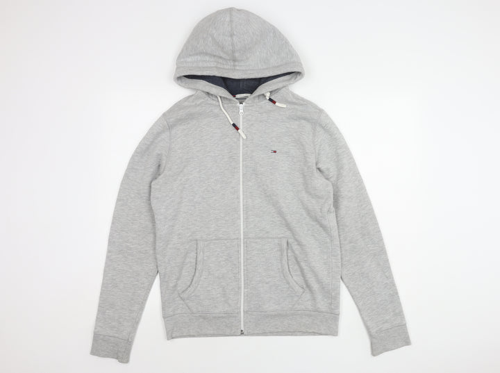 Tommy Hilfiger Men's Grey Mid-Length Hooded Jacket