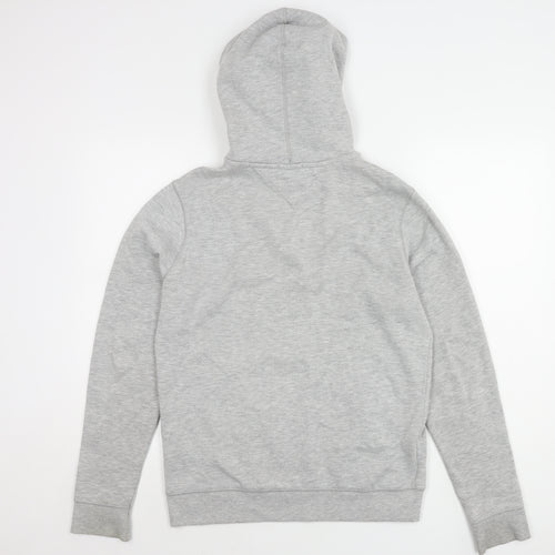 Tommy Hilfiger Men's Grey Mid-Length Hooded Jacket