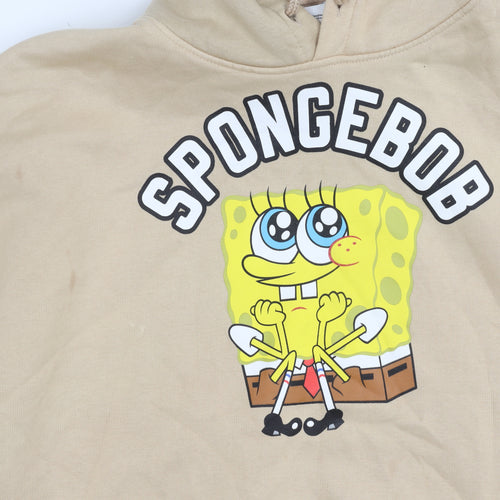 Bershka Unisex Beige SpongeBob Pullover Hoodie Size 12