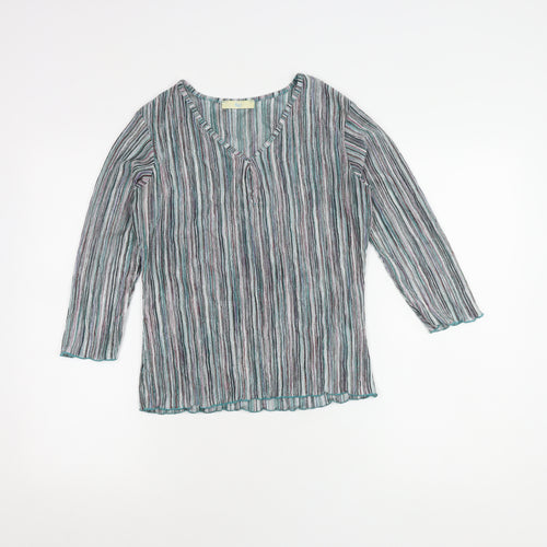 Klass Women's Multicoloured Striped Knit Top S