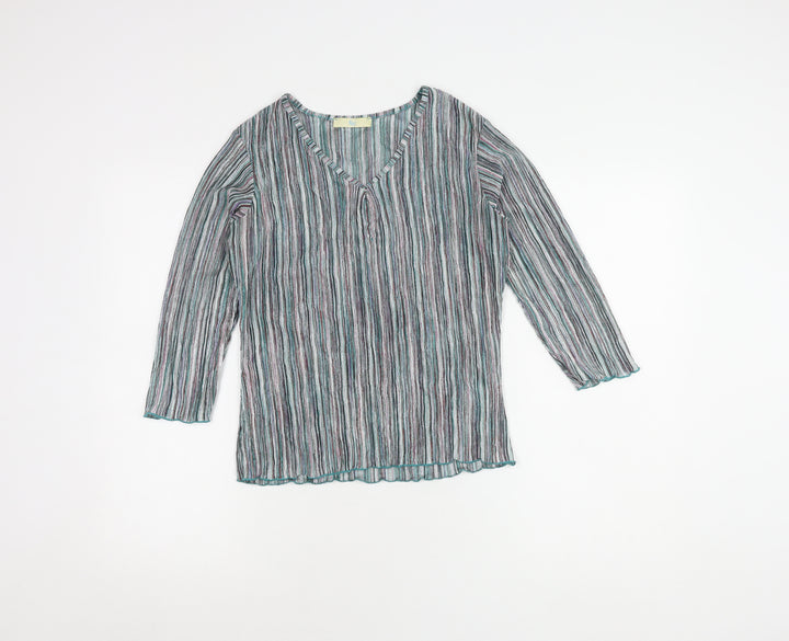 Klass Women's Multicoloured Striped Knit Top S
