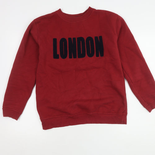UK Red London Graphic Pullover Jumper, Size S
