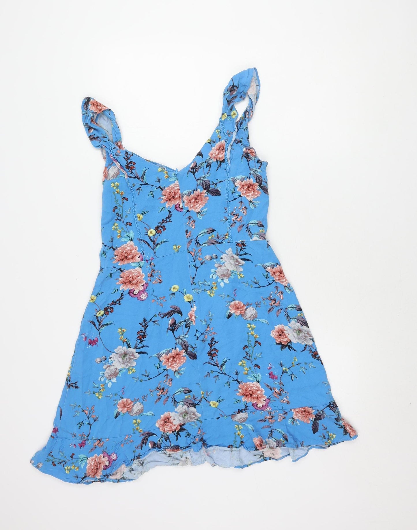 Oasis Women’s Blue Floral V-Neck Dress Size 12