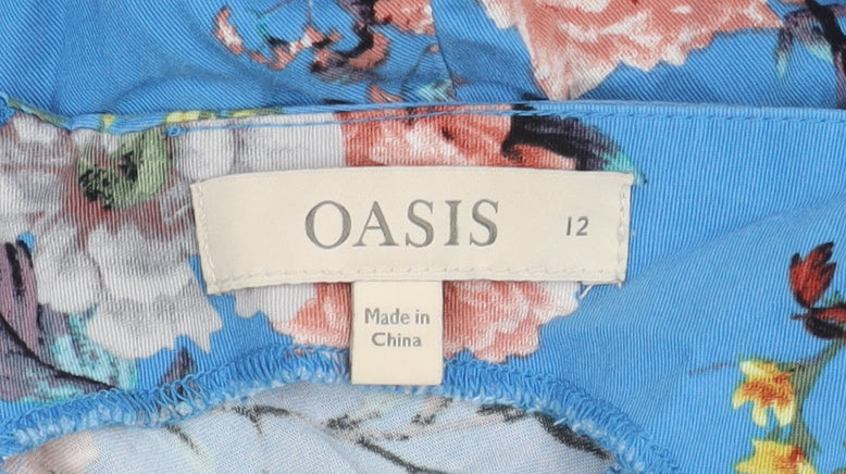 Oasis Women’s Blue Floral V-Neck Dress Size 12