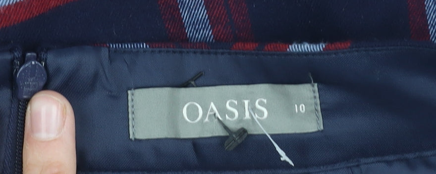 Oasis Women's Multicoloured A-Line Plaid Skirt Size 10