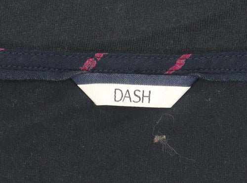 Dash Women's Blue Striped Blouse, Size 12, 3/4 Sleeve