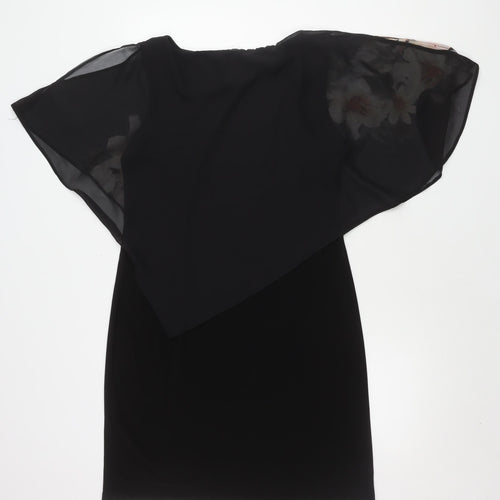 Wallis Petites Women's Black Floral Knee Length Dress
