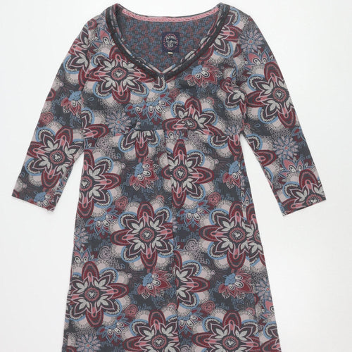 Mantaray Womens Multicoloured 3/4 Sleeve Dress Size 12