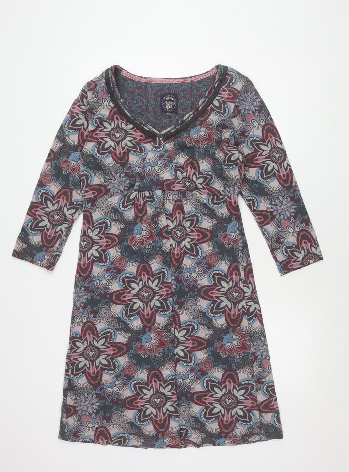 Mantaray Womens Multicoloured 3/4 Sleeve Dress Size 12