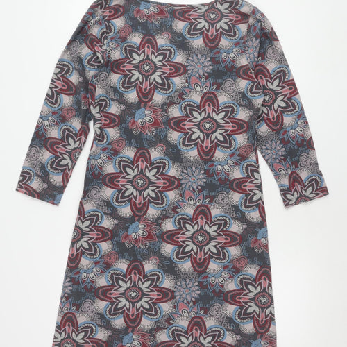 Mantaray Womens Multicoloured 3/4 Sleeve Dress Size 12