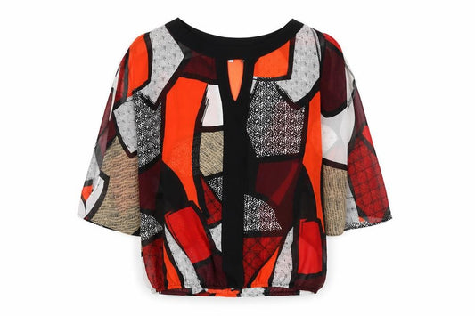 Front view of Principles Women's Multicolour Geometric Top