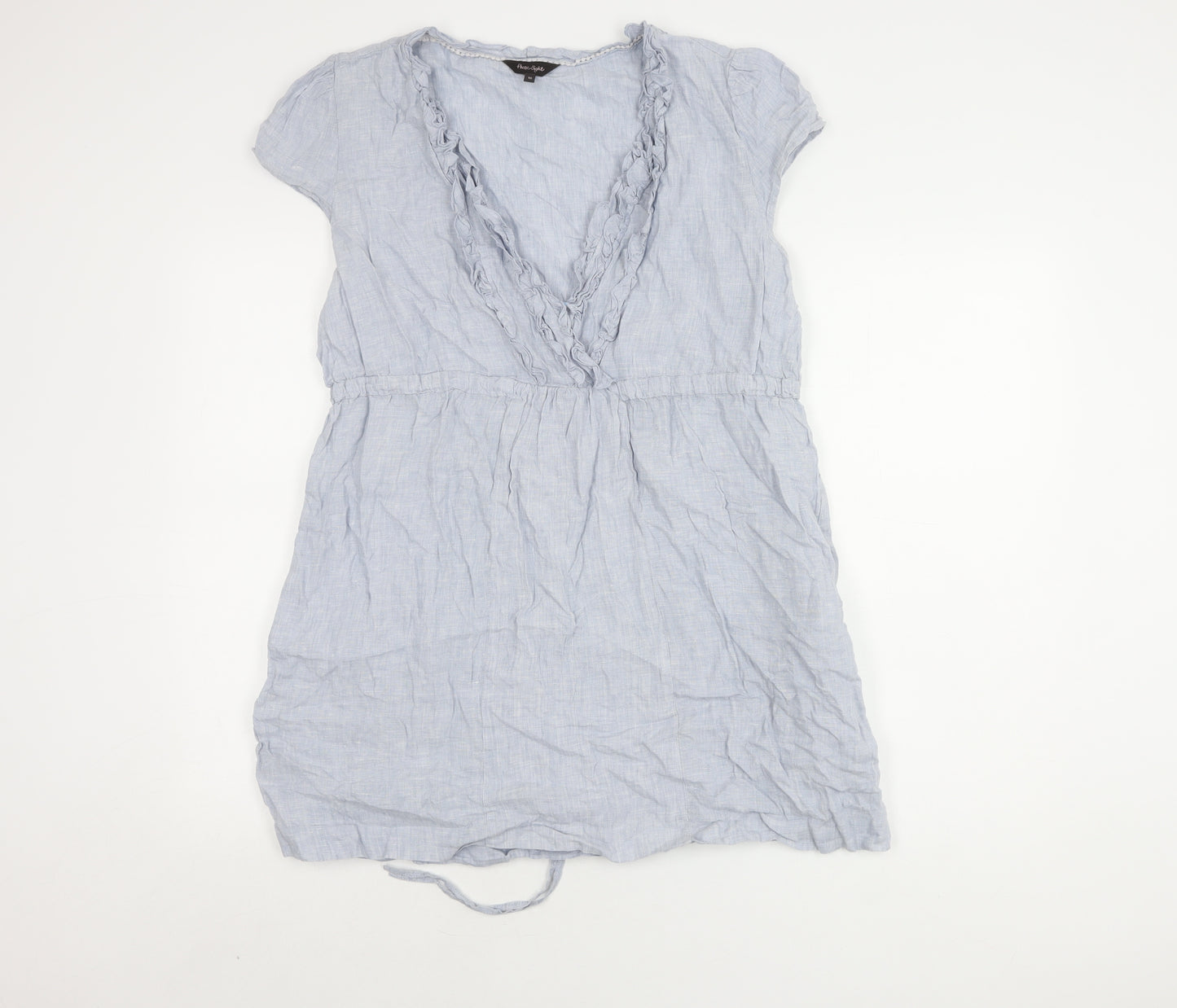 Phase Eight Women Blue Linen Tunic Size 16