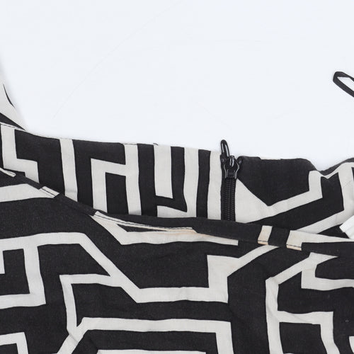 H&M Women's Black White Geometric Dress Size 16