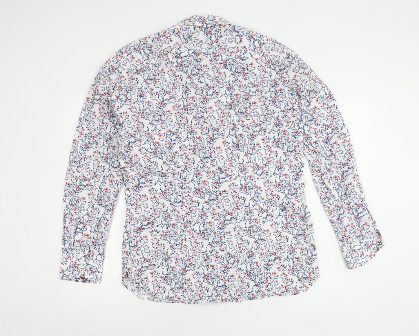 Ted Baker Men's Multicoloured Floral Button-Up Shirt, Size 16