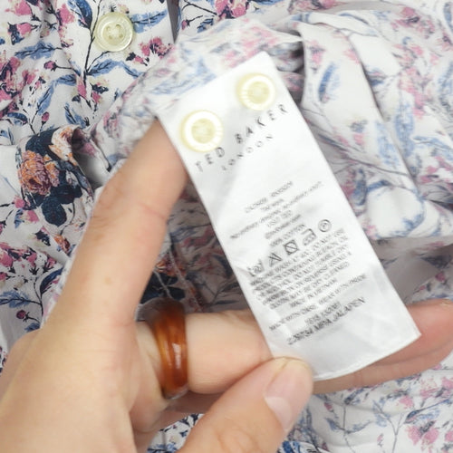 Ted Baker Men's Multicoloured Floral Button-Up Shirt, Size 16