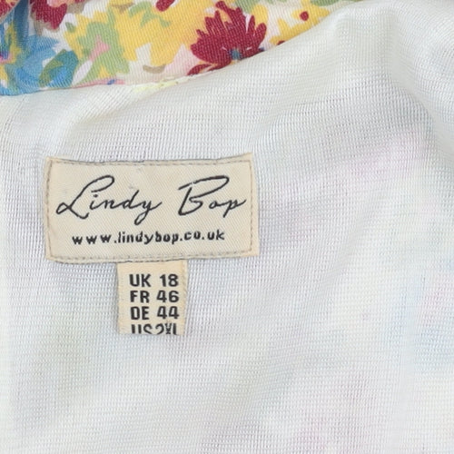 Lindy Bop Women's Multicoloured Floral Dress Size 18