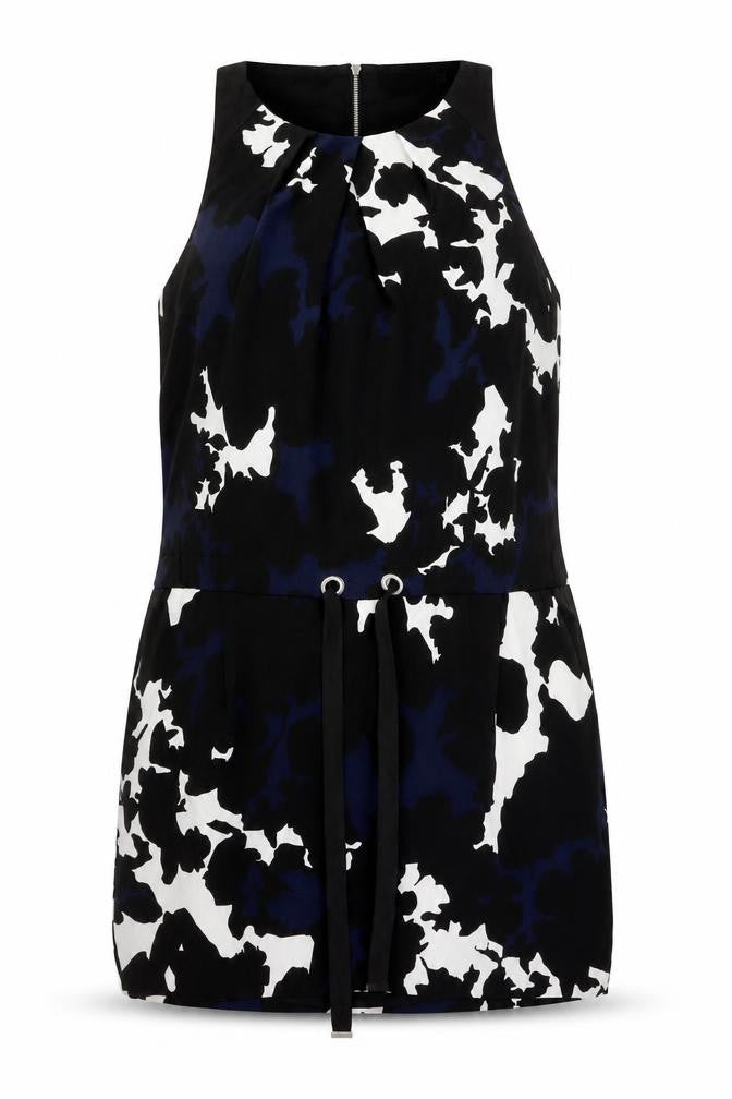 Front view of Mint Velvet Women's Black/White Abstract Dress, size 18
