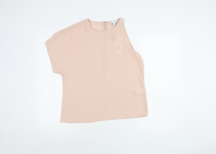 Warehouse Women's Beige Casual Single Sleeve Top Size 10