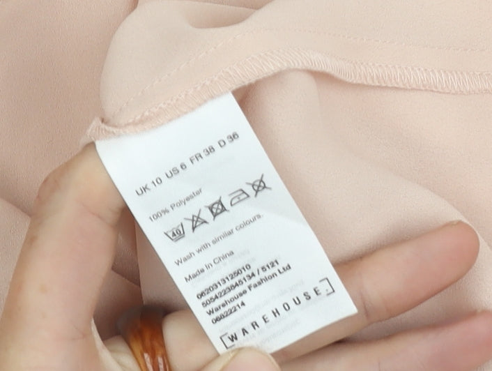 Warehouse Women's Beige Casual Single Sleeve Top Size 10