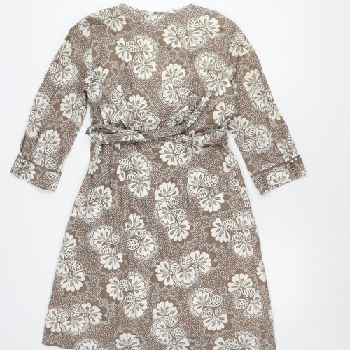 Boden Women's Brown Floral Long Sleeve Dress