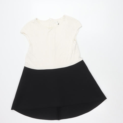 COS Women’s Colourblock Dress, L, Black & White, Elegant