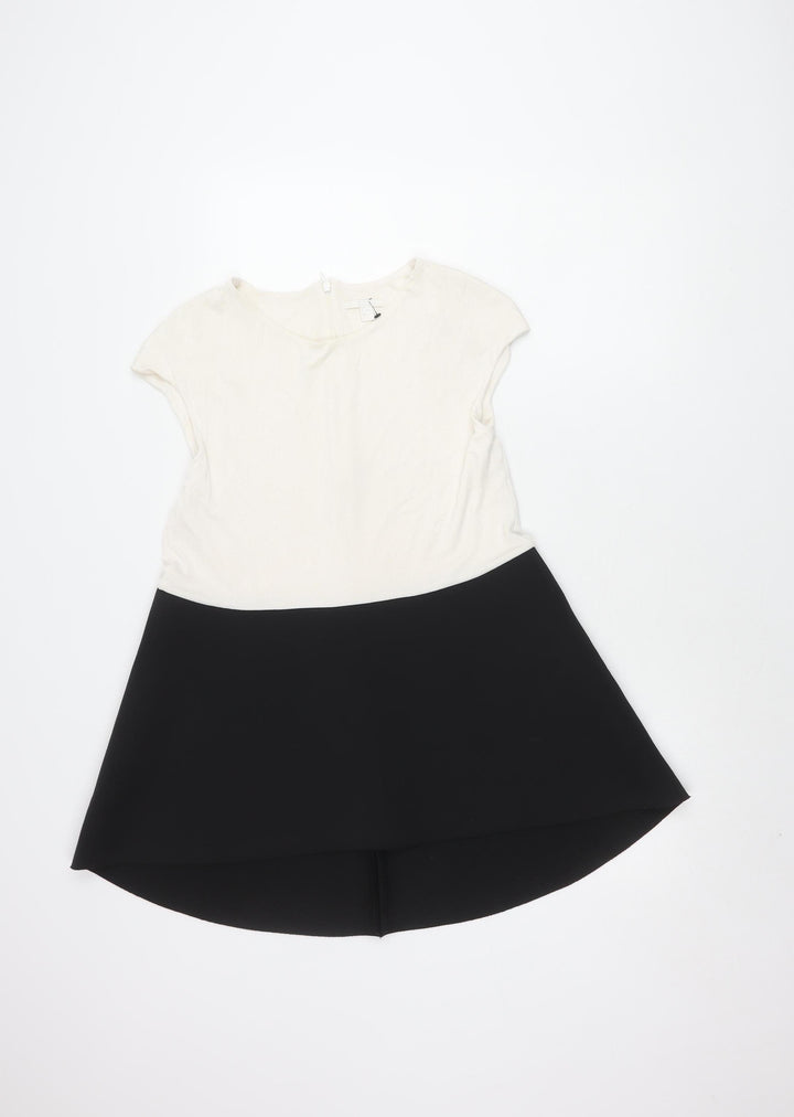 COS Women’s Colourblock Dress, L, Black & White, Elegant