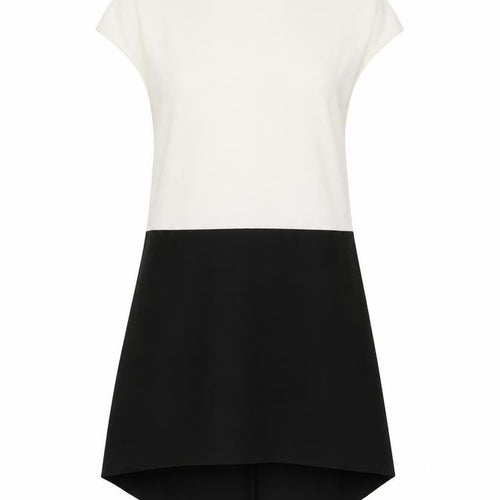 COS Women’s Colourblock Dress, L, Black & White, Elegant