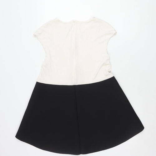 COS Women’s Colourblock Dress, L, Black & White, Elegant