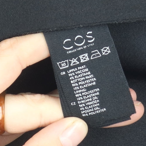 COS Women’s Colourblock Dress, L, Black & White, Elegant