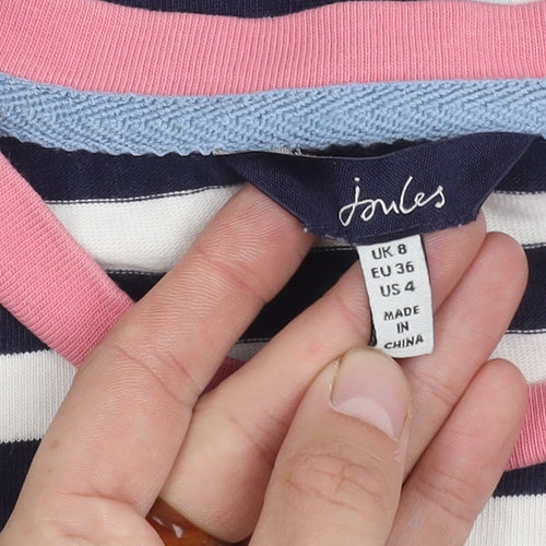 Joules Women's Blue Striped T-Shirt Dress Size 8