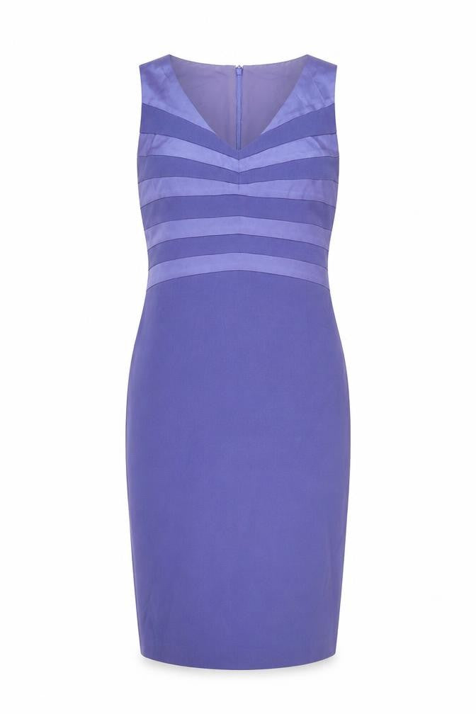 Front view of Phase Eight Women's Purple Sleeveless Dress, size 14