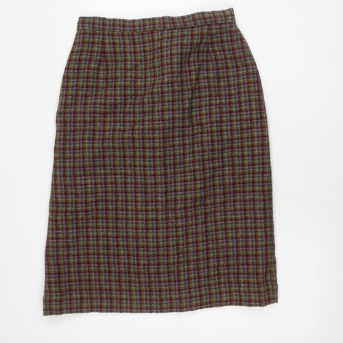 Heather Valley Women's Multi Check Wool Skirt Size 16